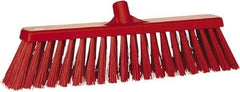 Vikan - 20" Heavy Duty Synthetic Push Broom - 4.3" Bristle Length, Plastic Block, European Threaded Handle Connection - A1 Tooling