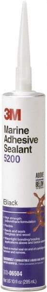 3M - 12.8 oz Cartridge Black Polyurethane Marine Adhesive Sealant - 190°F Max Operating Temp, 48 hr Tack Free Dry Time - A1 Tooling