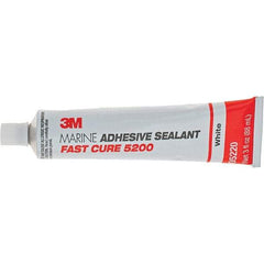 3M - 3 oz Tube White Polyurethane Marine Adhesive Sealant - 190°F Max Operating Temp, 60 min Tack Free Dry Time - A1 Tooling