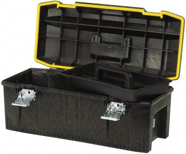 Stanley - 1 Tray Tool Box - 22-3/4" Wide x 11-3/4" Deep x 10-1/2" High, Polypropylene Resin, Black - A1 Tooling