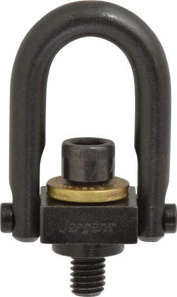 Jergens - 1,000 Lb Load Capacity Safety Engineered Center Pull Hoist Ring - 12 Ft/Lb Torque, 3/8 - 16 Thread, 4140 Alloy Steel, Black Oxide Finish - A1 Tooling