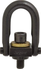 Jergens - 1,000 Lb Load Capacity Safety Engineered Center Pull Hoist Ring - 12 Ft/Lb Torque, 3/8 - 16 Thread, 4140 Alloy Steel, Black Oxide Finish - A1 Tooling