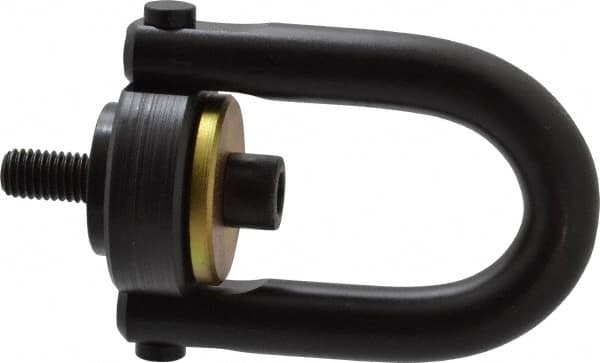 Jergens - 2,500 Lb Load Capacity Safety Engineered Center Pull Hoist Ring - 28 Ft/Lb Torque, 1/2 - 13 Thread, 4140 Alloy Steel, Black Oxide Finish - A1 Tooling