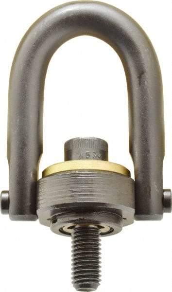 Jergens - 4,000 Lb Load Capacity Safety Engineered Center Pull Hoist Ring - 60 Ft/Lb Torque, 5/8 - 11 Thread, 4140 Alloy Steel, Black Oxide Finish - A1 Tooling