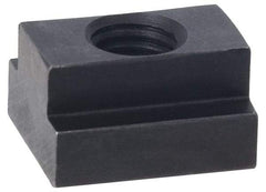 Jergens - M12x1.75 Tapped Through T Slot Nut - 16mm Slot Width, 25 x 9mm Base Width x Height, 29 x 16mm OAL x Height - A1 Tooling