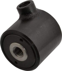 Jergens - 100 to 5,000 psi, 4,800 Lb Max Output, 1/2-13 Hole, 7/16-20 Port, 10-32 Bolt Hole, Hollow Rod Clamp Cylinder - 0.96 Sq In, 0.3 Cu In, 0.24" Stroke Length, 1-15/16" OD, 1-13/16" Overall Height, 3/4" Port Height, 1/2" Port Length - A1 Tooling