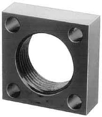 Jergens - 1-9/16 - 16 Thread, 17/64" Mounting Hole, Low Carbon Steel Clamp Mounting Block - 2" Thick x 2" Long x 1" Wide - A1 Tooling