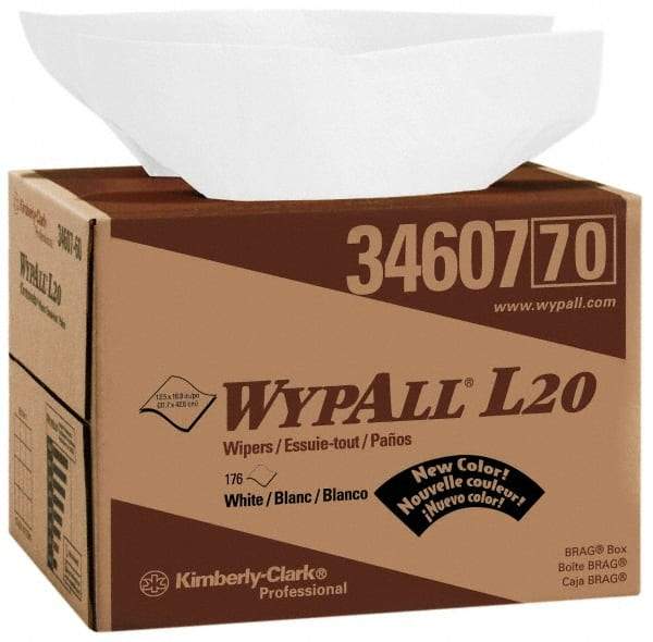 WypAll - L20 Dry General Purpose Wipes - Brag Box/Double Top Box, 16-3/4" x 12-1/2" Sheet Size, White - A1 Tooling