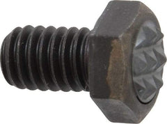 Fairlane - Serrated Tooth, 5/16-18, 1/2" Shank Length, 1/2" Thread Length, Black Oxide Finish, Hex Head, Adjustable Positioning Gripper - 3/8" Pad Diam, 1/2" Hex, 1/4" Head Height, Fine Tooth Grade - A1 Tooling