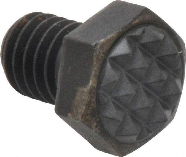 Fairlane - Serrated Tooth, 3/8-16, 1/2" Shank Length, 1/2" Thread Length, Black Oxide Finish, Hex Head, Adjustable Positioning Gripper - 1/2" Pad Diam, 9/16" Hex, 9/32" Head Height, Fine Tooth Grade - A1 Tooling