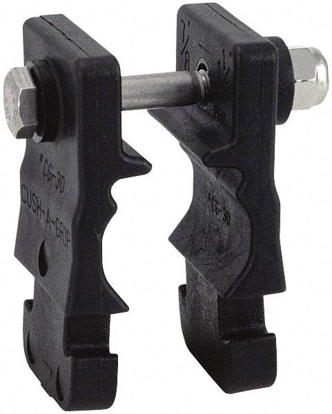 ZSI - 3/8" Pipe, Cushion Clamp - Black, 200 Lb Capacity, Glass Filled Nylon 6 - A1 Tooling