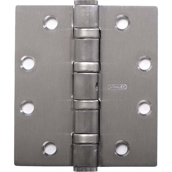 Stanley - 5" Long x 5" Wide Grade 1 304 Stainless Steel Full Mortise Ball Bearing Commercial Hinge - A1 Tooling