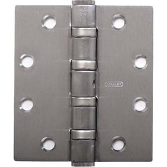 Stanley - 5" Long x 5" Wide Grade 1 304 Stainless Steel Full Mortise Ball Bearing Commercial Hinge - A1 Tooling