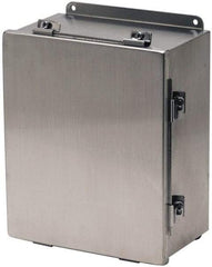 Cooper B-Line - Stainless Steel Standard Enclosure Hinge Flat Cover - NEMA 4, 12, 13, 3RX, 4X, 10" Wide x 12" High x 6" Deep, Corrosion Resistant, Dust-tight, Rainproof & Watertight - A1 Tooling