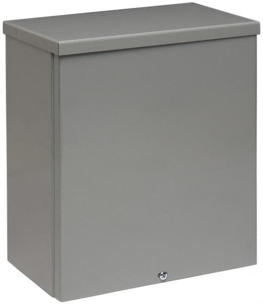 Cooper B-Line - Steel Junction Box Enclosure Screw Flat Cover - NEMA 3R, 12" Wide x 12" High x 6" Deep, Rainproof - A1 Tooling