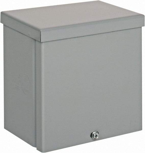 Cooper B-Line - Steel Junction Box Enclosure Screw Flat Cover - NEMA 3R, 6" Wide x 6" High x 4" Deep, Rainproof - A1 Tooling