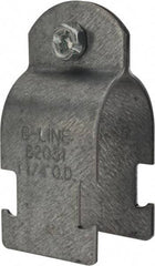 Cooper B-Line - 1-1/4" Pipe, 14 Gauge, Grade ASTM A1011," Pipe or Conduit Clamp - Zinc Plated, 600 Lb Capacity, All Conduit - A1 Tooling