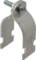 Cooper B-Line - 2" Pipe, 12 Gauge, Grade ASTM A1011," Pipe or Conduit Clamp - Zinc Plated, 800 Lb Capacity, All Conduit - A1 Tooling