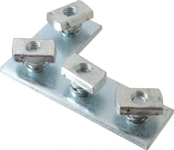 Cooper B-Line - Zinc Plated Carbon Steel Preassembled Flat Corner Strut Fitting - 1/2" Bolt, 4 Holes, Used with Cooper B Line Channel & Strut (All Sizes Except B62 & B72) - A1 Tooling