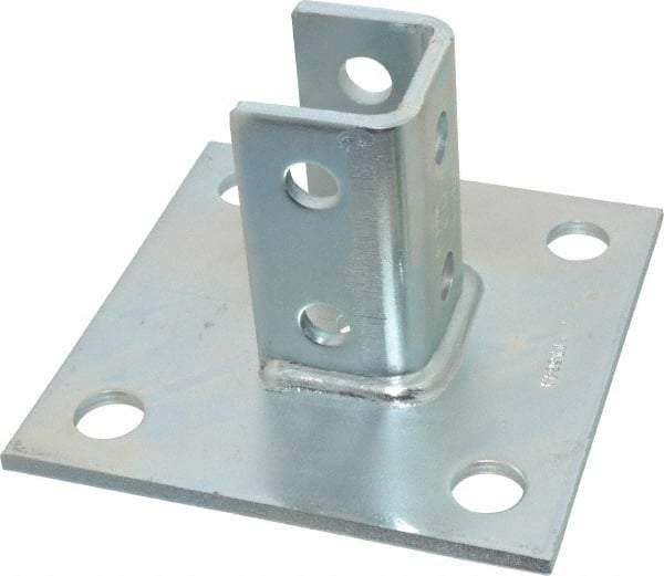 Cooper B-Line - Zinc Plated Carbon Steel Strut Post Base - 1/2" Bolt, 6 Holes, Used with Cooper B Line Channel & Strut (All Sizes Except B62 & B72) - A1 Tooling