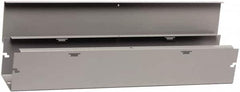 Cooper B-Line - 6" High x 152mm Wide x 48" Long, Screw Mount Solid Wall Wire Duct - Gray, 15 (Bottom) & 15 (Top) Knockouts, Hinged Cover, Steel - A1 Tooling