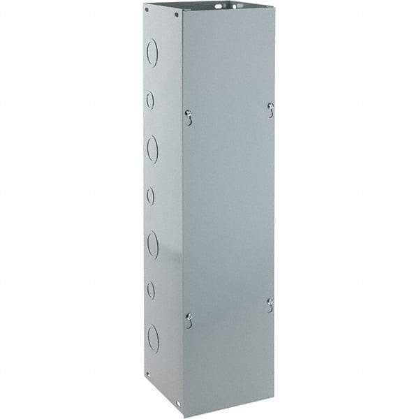 Cooper B-Line - 6" High x 152mm Wide x 24" Long, Screw Mount Solid Wall Wire Duct - Gray, 7 (Bottom) & 7 (Top) Knockouts, Screw Cover, Steel - A1 Tooling