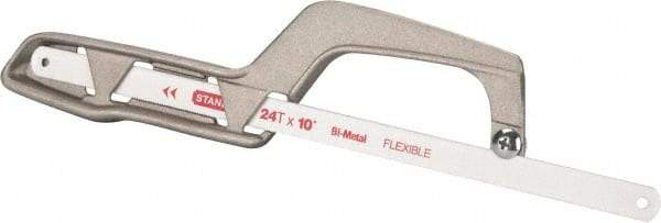 Stanley - 10" Hacksaw - 1" Throat Depth, Cast Aluminum Handle, Aluminum D-Style Handle - A1 Tooling