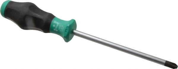 Wera - #3, 10-1/2" OAL, Standard Phillips Screwdriver - 6" Blade Length, Round Shank, Ergonomic Handle - A1 Tooling