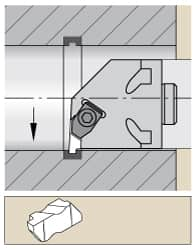 Kennametal - Left Hand Cut, 76.20mm Min Bore Diam, Size H40 Modular Boring Cutting Unit Head - Through Coolant, Compatible with N. - A1 Tooling