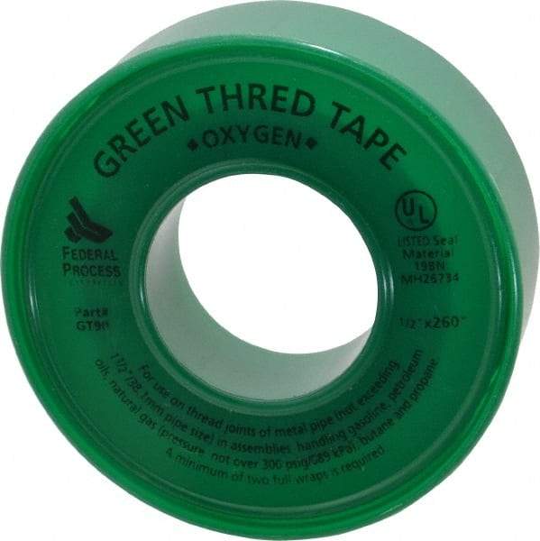 Federal Process - 1/2" Wide x 260" Long Oxygen Pipe Repair Tape - 3.7 mil Thick, -450 to 550°F, Green - A1 Tooling