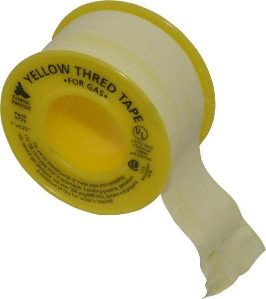 Federal Process - 1" Wide x 520" Long Gas Pipe Repair Tape - 3.8 mil Thick, -450 to 550°F, Yellow - A1 Tooling