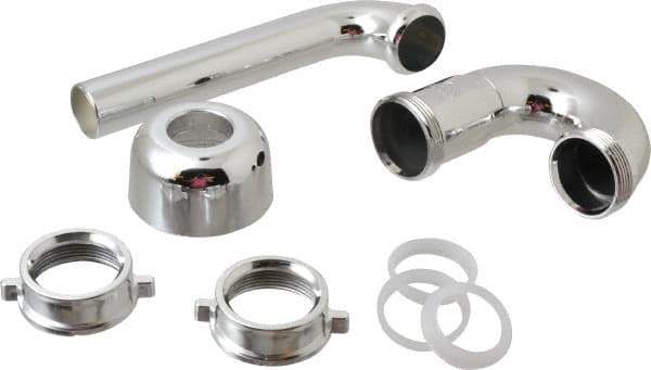 Federal Process - 1-1/4 Outside Diameter, P Trap with Wall Pipe - Chrome Coated, PVC - A1 Tooling