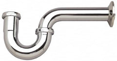 Federal Process - 1-1/2 Outside Diameter, 17 Gauge, P Trap with Wall Pipe - Chrome Coated, Brass - A1 Tooling