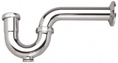 Federal Process - 1-1/2 Outside Diameter, 17 Gauge, P Trap with Wall Pipe and Cleanout Plug - Chrome Coated, Brass - A1 Tooling