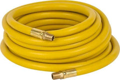 PRO-SOURCE - 3/8" ID x 19/32" OD 25' Long Multipurpose Air Hose - MNPT x MNPT Ends, 300 Working psi, 23 to 150°F, 1/4" Fitting, Yellow - A1 Tooling