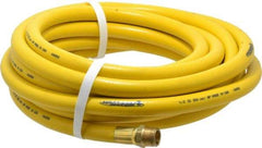 PRO-SOURCE - 1/2" ID x 3/4" OD 25' Long Multipurpose Air Hose - MNPT x MNPT Ends, 300 Working psi, 23 to 150°F, 1/2" Fitting, Yellow - A1 Tooling