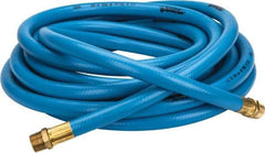 PRO-SOURCE - 1/2" ID x 3/4" OD 25' Long Multipurpose Air Hose - MNPT x MNPT Ends, 300 Working psi, 23 to 150°F, 1/2" Fitting, Blue - A1 Tooling