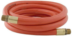 PRO-SOURCE - 1/2" ID x 3/4" OD 100' Long Multipurpose Air Hose - MNPT x MNPT Ends, 300 Working psi, 23 to 150°F, 1/2" Fitting, Orange - A1 Tooling