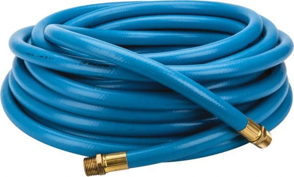 PRO-SOURCE - 1/2" ID x 3/4" OD 50' Long Multipurpose Air Hose - MNPT x MNPT Ends, 300 Working psi, 23 to 150°F, 1/2" Fitting, Blue - A1 Tooling