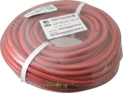 PRO-SOURCE - 1/4" ID x 15/32" OD 100' Long Multipurpose Air Hose - MNPT x MNPT Ends, 300 Working psi, 23 to 150°F, 1/4" Fitting, Red - A1 Tooling