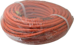 PRO-SOURCE - 1/4" ID x 15/32" OD 100' Long Multipurpose Air Hose - MNPT x MNPT Ends, 300 Working psi, 23 to 150°F, 1/4" Fitting, Orange - A1 Tooling