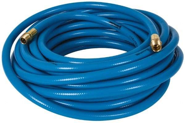 PRO-SOURCE - 1/2" ID x 3/4" OD 100' Long Multipurpose Air Hose - MNPT x MNPT Ends, 300 Working psi, 23 to 150°F, 1/2" Fitting, Blue - A1 Tooling