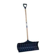 UnionTools - 30 Inch Wide Blade x 11-1/2 Inch High Blade Pusher Snow Shovel - 43 Inch Long Ash Shaft Handle with Poly D-Grip - A1 Tooling