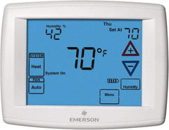 White-Rodgers - 45 to 99°F, 4 Heat, 2 Cool, Universal Touch Screen Programmable Thermostat - 0 to 30 Volts, Horizontal Mount, Electronic Contacts Switch - A1 Tooling