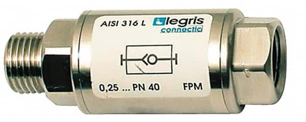 Legris - 1" Stainless Steel Check Valve - Unidirectional, Male BSPP x Female BSPP, 580 WOG - A1 Tooling