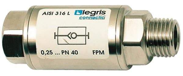 Legris - 1" Stainless Steel Check Valve - Unidirectional, Female BSPP x Male BSPP, 580 WOG - A1 Tooling