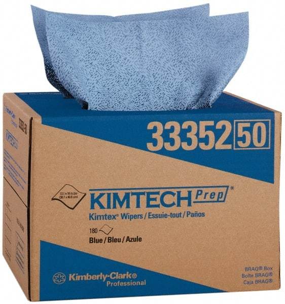 Kimtech - Dry Clean Room/Lab/Critical Task Wipes - Pop-Up, 12-1/2" x 12" Sheet Size, Blue - A1 Tooling