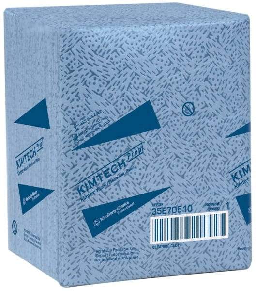 Kimtech - 1/4 Fold Clean Room/Lab/Critical Task Wipes - Poly Pack, 13" x 12" Sheet Size, Blue - A1 Tooling