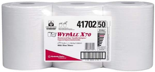 WypAll - X70 Dry Shop Towel/Industrial Wipes - Center Pull, 13-3/8" x 9-3/4" Sheet Size, White - A1 Tooling