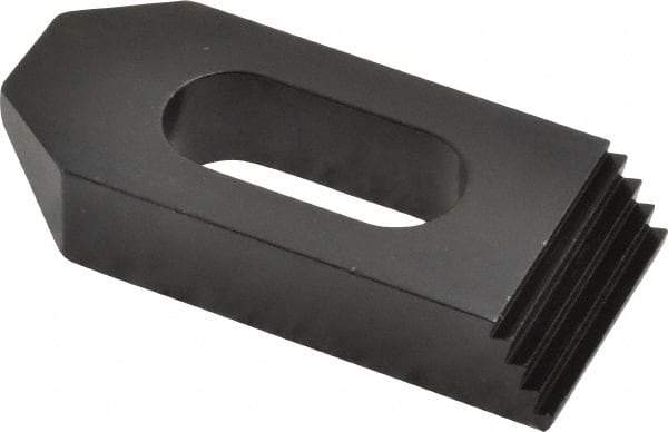 Jergens - 1/2" Stud, Low Carbon Steel, Plain Strap Clamp - 1/2" Travel, 2-1/2" OAL x 1-1/8" Wide x 1/2" High, Black Oxide Finish, Tapered Nose - A1 Tooling